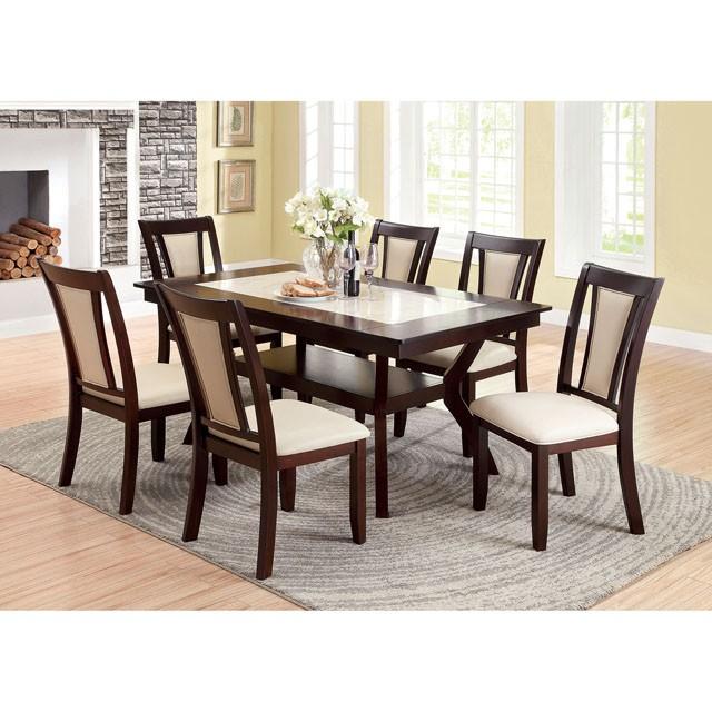 Brent 7 Pc Dining Table Set - U&U Home Budget Furniture (Carteret, NJ)
