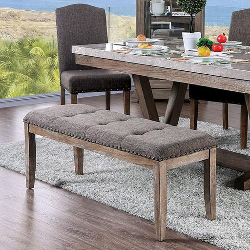 Bridgen Natural/Brown Bench - U&U Home Budget Furniture (Carteret, NJ)