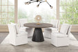 Broager 5 Pc Dining Table Set (Light Gray Swivel Chairs) - U&U Home Budget Furniture (Carteret, NJ)