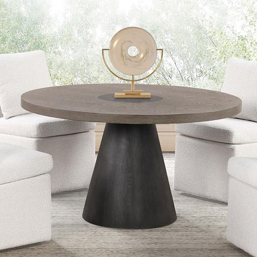 Broager 5 Pc Dining Table Set (Light Gray Swivel Chairs) - U&U Home Budget Furniture (Carteret, NJ)
