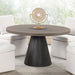 Broager 5 Pc Dining Table Set (White Caster Chairs) Rustic Oak - U&U Home Budget Furniture (Carteret, NJ)