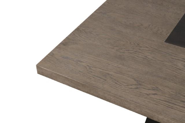 Broager 5 Pc Dining Table Set (White Caster Chairs) Walnut - U&U Home Budget Furniture (Carteret, NJ)