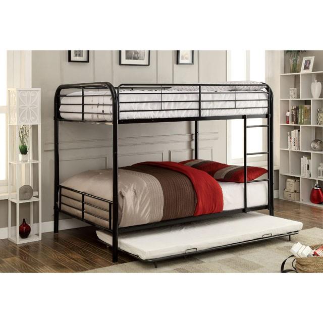 BROCKET Black Metal Full/Full Bunk Bed - U&U Home Budget Furniture (Carteret, NJ)