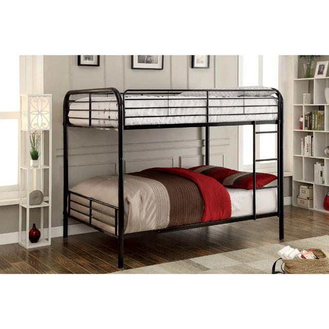BROCKET Black Metal Full/Full Bunk Bed - U&U Home Budget Furniture (Carteret, NJ)