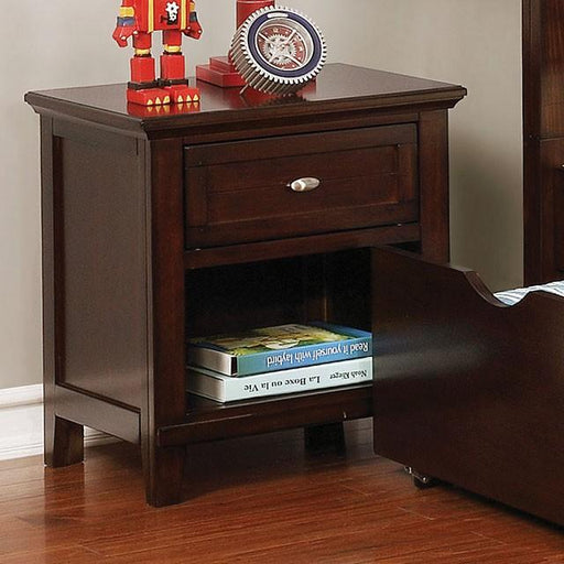 Brogan Brown Cherry Night Stand - U&U Home Budget Furniture (Carteret, NJ)