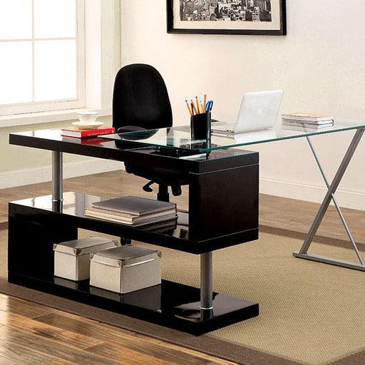 BRONWEN Black Desk - U&U Home Budget Furniture (Carteret, NJ)