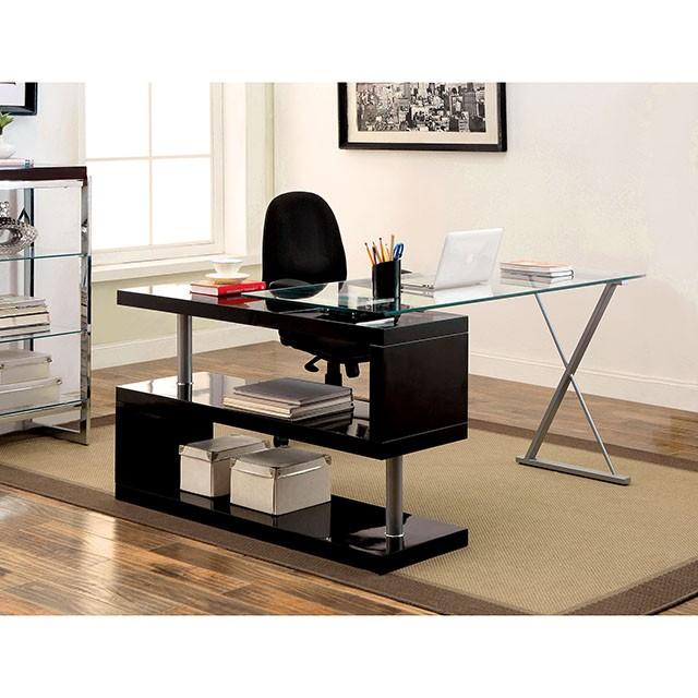 BRONWEN Black Desk - U&U Home Budget Furniture (Carteret, NJ)