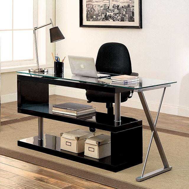 BRONWEN Black Desk - U&U Home Budget Furniture (Carteret, NJ)