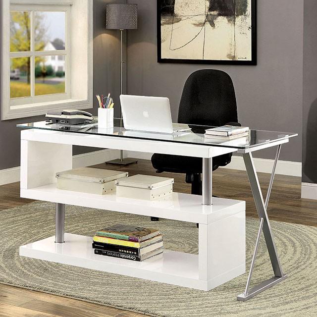 BRONWEN White Desk - U&U Home Budget Furniture (Carteret, NJ)