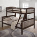 Brookings Twin/Full Bunk Bed White, Brown & Black - U&U Home Budget Furniture (Carteret, NJ)