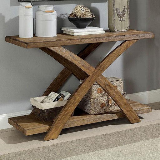 Bryanna Antique Light Oak Sofa Table - U&U Home Budget Furniture (Carteret, NJ)