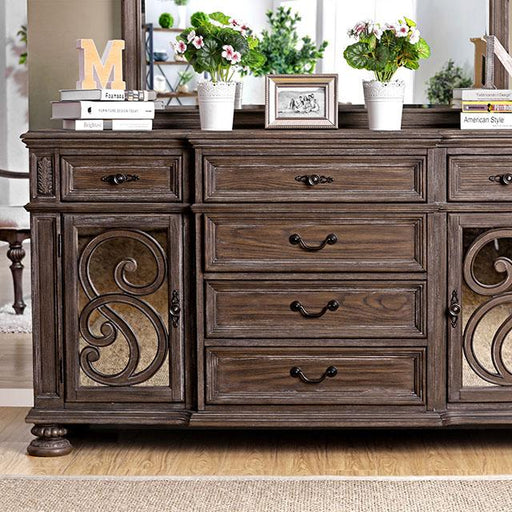 ARCADIA Rustic Natural Tone Server - U&U Home Budget Furniture (Carteret, NJ)