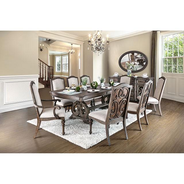 ARCADIA Rustic Natural Tone, Ivory Dining Table - U&U Home Budget Furniture (Carteret, NJ)