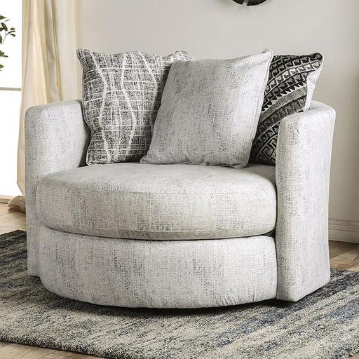 EIMEAR Swivel Chair, Off-white/Black - U&U Home Budget Furniture (Carteret, NJ)