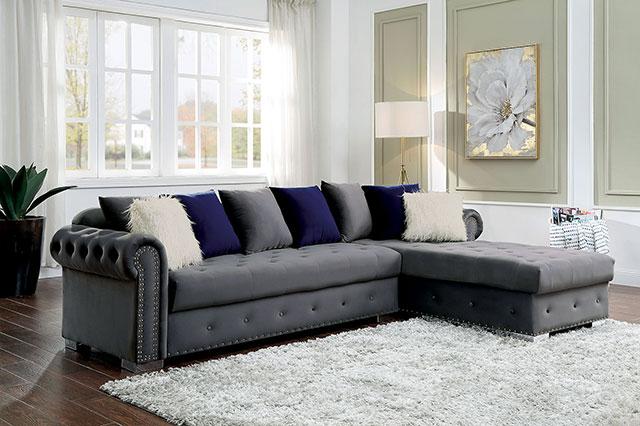 WILMINGTON Sectional, Gray - U&U Home Budget Furniture (Carteret, NJ)