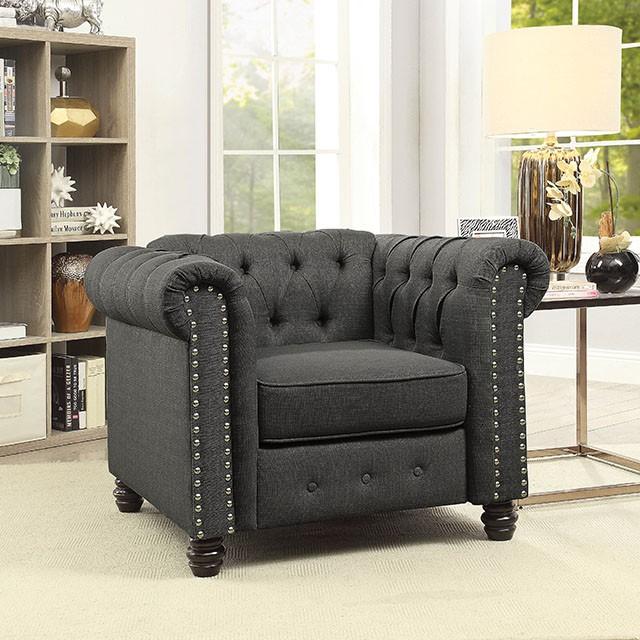 Winifred Gray Chair - U&U Home Budget Furniture (Carteret, NJ)