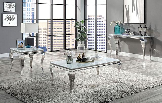 WETZIKON Sofa Table, White - U&U Home Budget Furniture (Carteret, NJ)