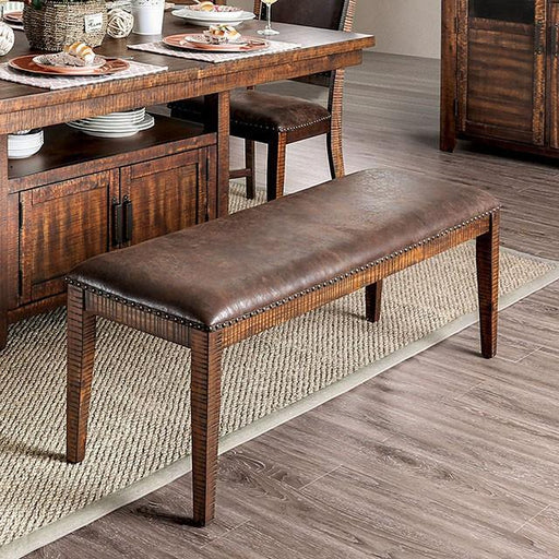 Wichita Light Walnut Bench - U&U Home Budget Furniture (Carteret, NJ)