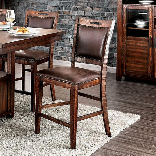 Wichita Light Walnut Counter Ht. Chair (2/CTN) - U&U Home Budget Furniture (Carteret, NJ)