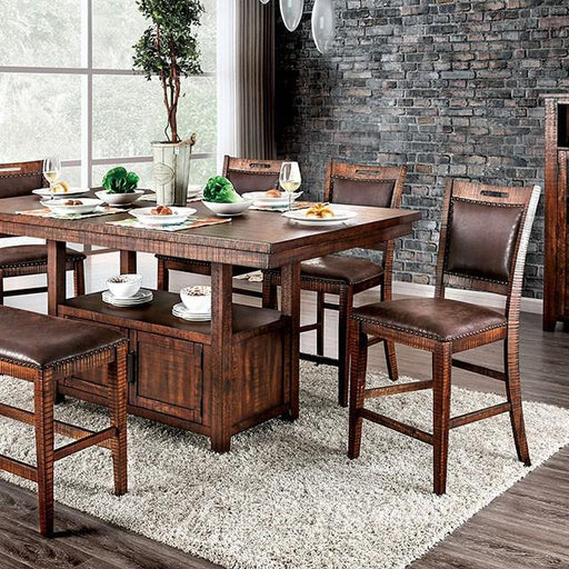 Wichita Light Walnut Counter Ht. Table - U&U Home Budget Furniture (Carteret, NJ)