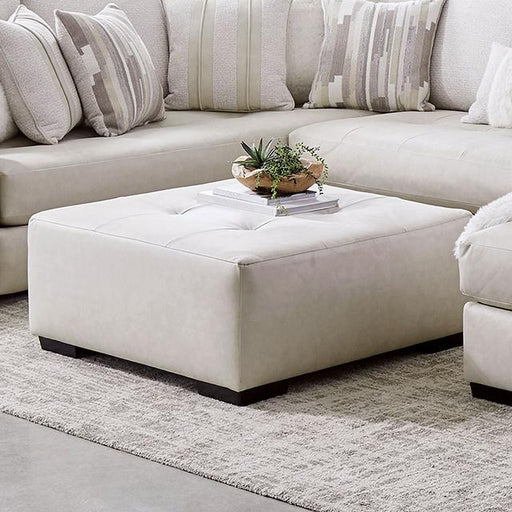 WARRENTON Ottoman, Ivory - U&U Home Budget Furniture (Carteret, NJ)