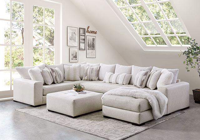 WARRENTON Ottoman, Ivory - U&U Home Budget Furniture (Carteret, NJ)