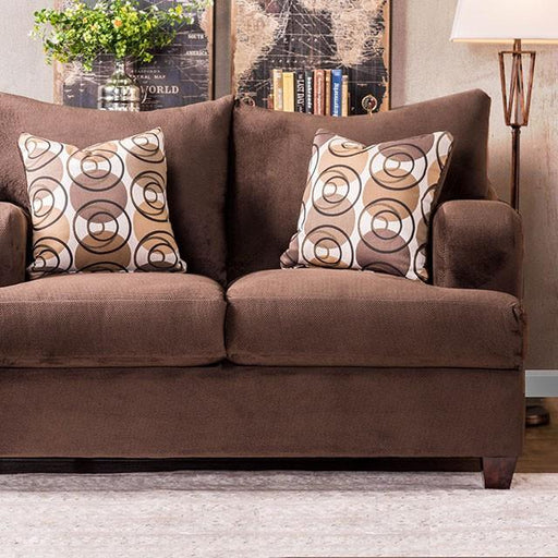 WESSINGTON Chocolate Love Seat - U&U Home Budget Furniture (Carteret, NJ)