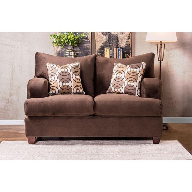 WESSINGTON Chocolate Love Seat - U&U Home Budget Furniture (Carteret, NJ)
