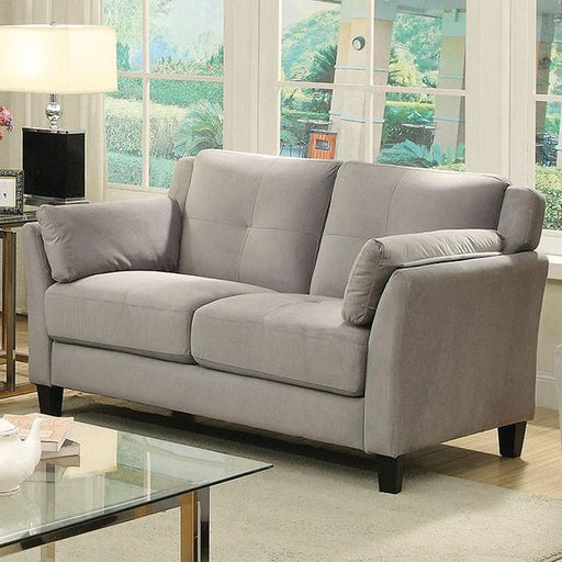 YSABEL Warm Gray Love Seat, Warm Gray (K/D) - U&U Home Budget Furniture (Carteret, NJ)
