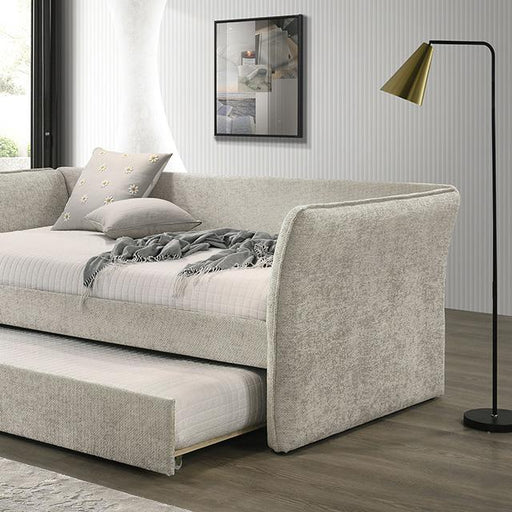 Yuri Twin Daybed w/ Trundle Beige - U&U Home Budget Furniture (Carteret, NJ)