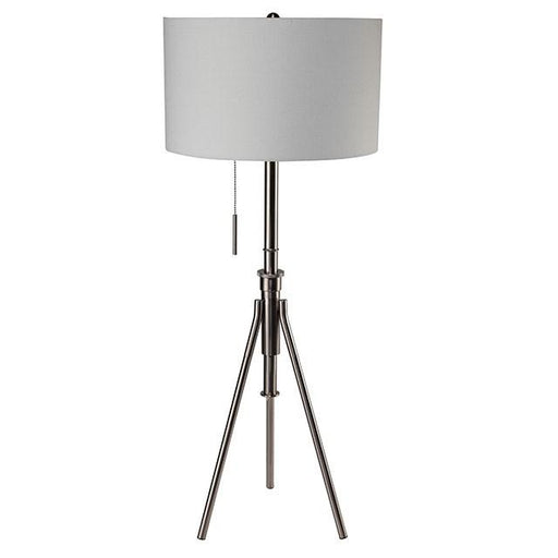 Zaya Brushed Steel Floor Lamp - U&U Home Budget Furniture (Carteret, NJ)