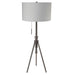 Zaya Brushed Steel Floor Lamp - U&U Home Budget Furniture (Carteret, NJ)