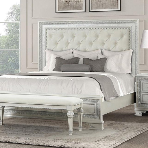 Stella Mia E.King & Queen Bed White & White - U&U Home Budget Furniture (Carteret, NJ)