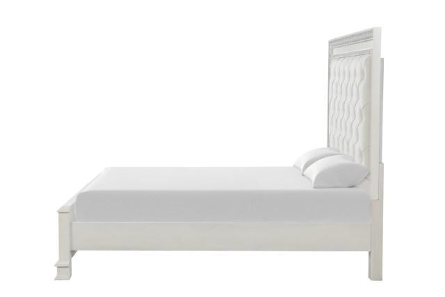 Stella Mia E.King & Queen Bed White & White - U&U Home Budget Furniture (Carteret, NJ)