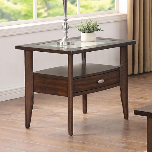 RIVERDALE End Table, Dark Walnut - U&U Home Budget Furniture (Carteret, NJ)