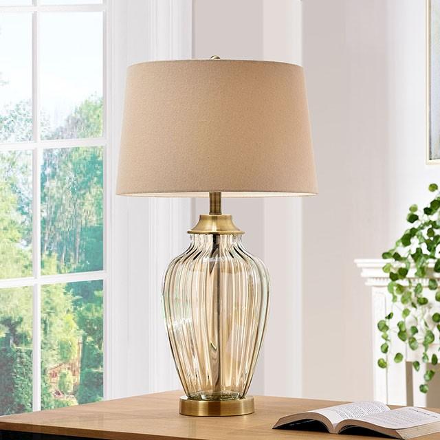 Lee Translucent 28.5"H Table Lamp - U&U Home Budget Furniture (Carteret, NJ)
