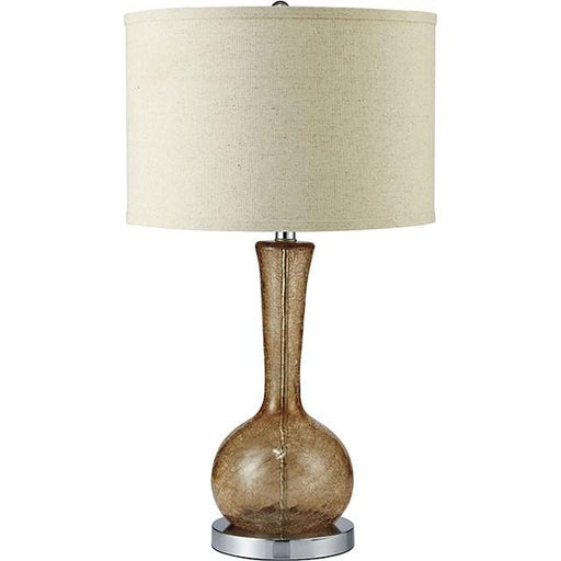 Rachel Amber 15"H Glass Amber Table Lamp - U&U Home Budget Furniture (Carteret, NJ)
