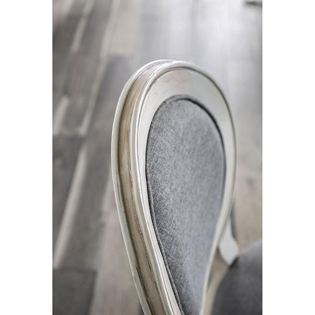 Kathryn Antique White/Gray Side Chair, Antique White (2/CTN) - U&U Home Budget Furniture (Carteret, NJ)