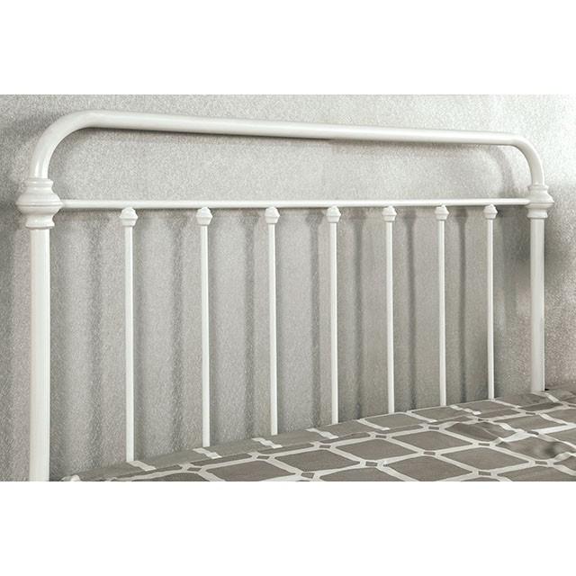 IRIA Vintage White Cal.King, E.King, & Full Bed - U&U Home Budget Furniture (Carteret, NJ)