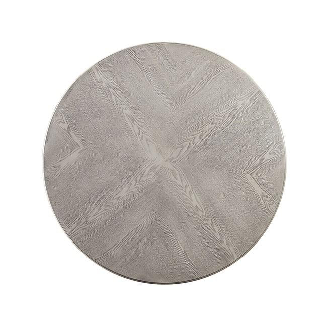 Kathryn Antique White Round Dining Table, Antique White - U&U Home Budget Furniture (Carteret, NJ)