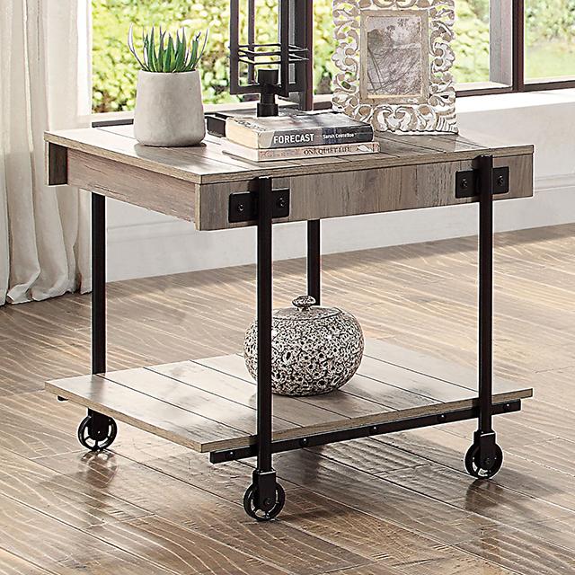 LOBB End Table, Natural Tone - U&U Home Budget Furniture (Carteret, NJ)