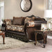 Newdale Brown/Gold Love Seat - U&U Home Budget Furniture (Carteret, NJ)