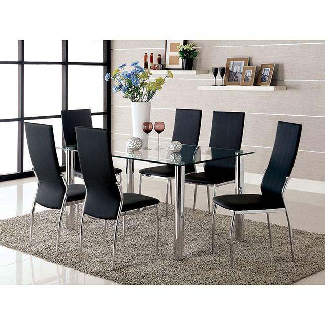 Oahu Chrome Dining Table - U&U Home Budget Furniture (Carteret, NJ)