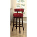 SHIRLEY Dark Oak/Red 29" Bar Stool - U&U Home Budget Furniture (Carteret, NJ)