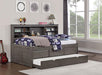 TIBALT Twin DayBed w/ Trundle, Dark Gray - U&U Home Budget Furniture (Carteret, NJ)