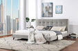 LEOMIN Cal.King, E.King, Full, & Queen Bed, Gray - U&U Home Budget Furniture (Carteret, NJ)