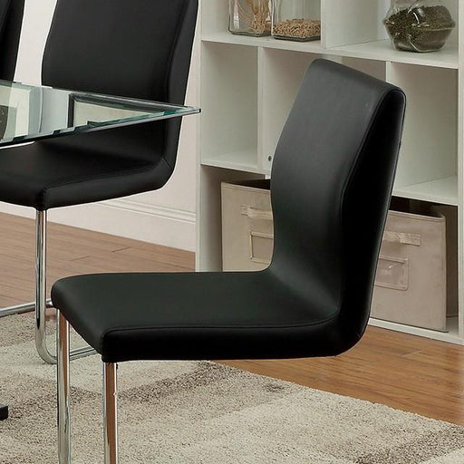 LODIA I Black/Silver Side Chair - U&U Home Budget Furniture (Carteret, NJ)