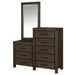 Rexburg Wire-Brushed Rustic Brown 8-Drawer Dresser Mirror - U&U Home Budget Furniture (Carteret, NJ)