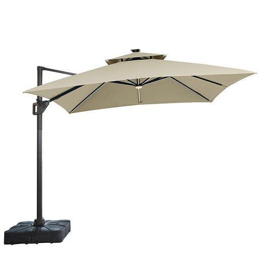 Sano 10 Ft Square Umbrella w/ Double Top w/ LED Light + 37" Large Base - U&U Home Budget Furniture (Carteret, NJ)