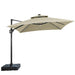 Sano 10 Ft Square Umbrella w/ Double Top w/ LED Light + 37" Large Base - U&U Home Budget Furniture (Carteret, NJ)